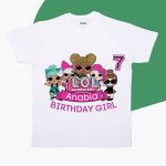 lol surprise doll Birthday T-Shirt for Kids in Pakistan | Lol Doll custom Birthday theme shirts