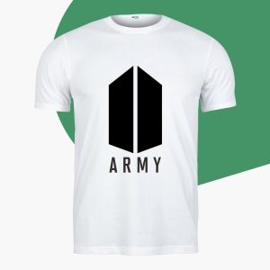 BTS Army Logo Printed Cotton T-Shirt | Summer Collection BTS shirts for Boys and Girls