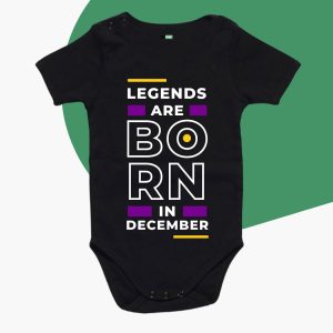 Personalized Baby Romper - Legend Born in December Baby Rompers-  Customised One Piece Baby Clothing in Pakistan