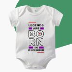 Personalized Baby Romper - Legend Born in December Baby Rompers-  Customised One Piece Baby Clothing in Pakistan