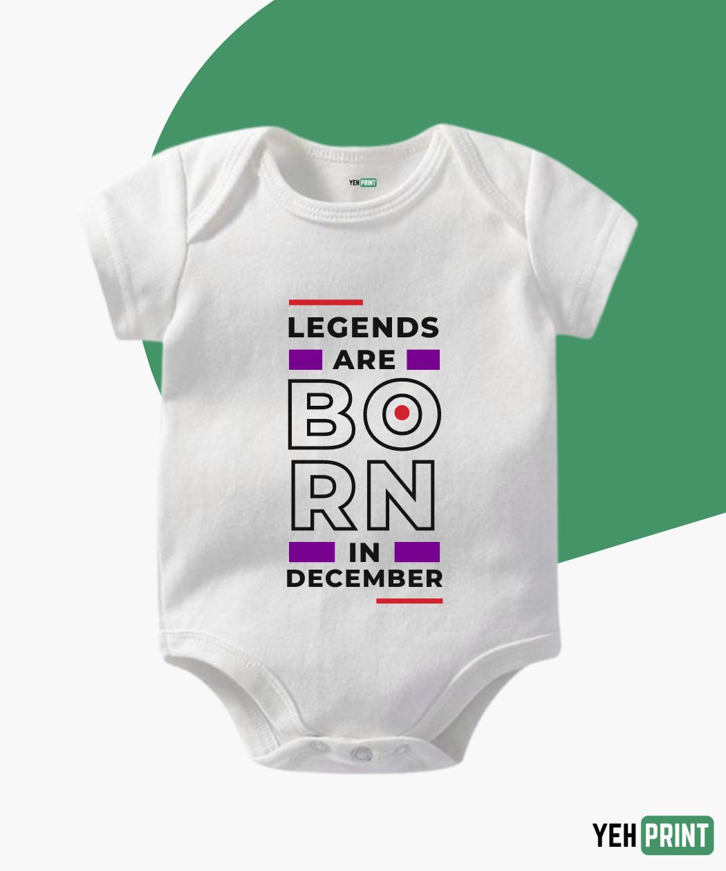 Personalized Baby Romper - Legend Born in December Baby Rompers-  Customised One Piece Baby Clothing in Pakistan