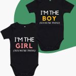 I'm the Girl TWINS Baby Rompers in Pakistan. Custom Newborn Twins clothing| I am the Boy Twins Romper