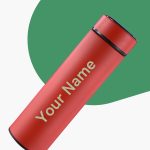 Customised LED Temperature Display water Bottle | Digital Smart water Bottle in RED color