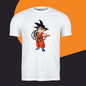 Polyester Dragon Ball T-Shirt featuring Son Goku Super Saiyan for ultimate summer style.
